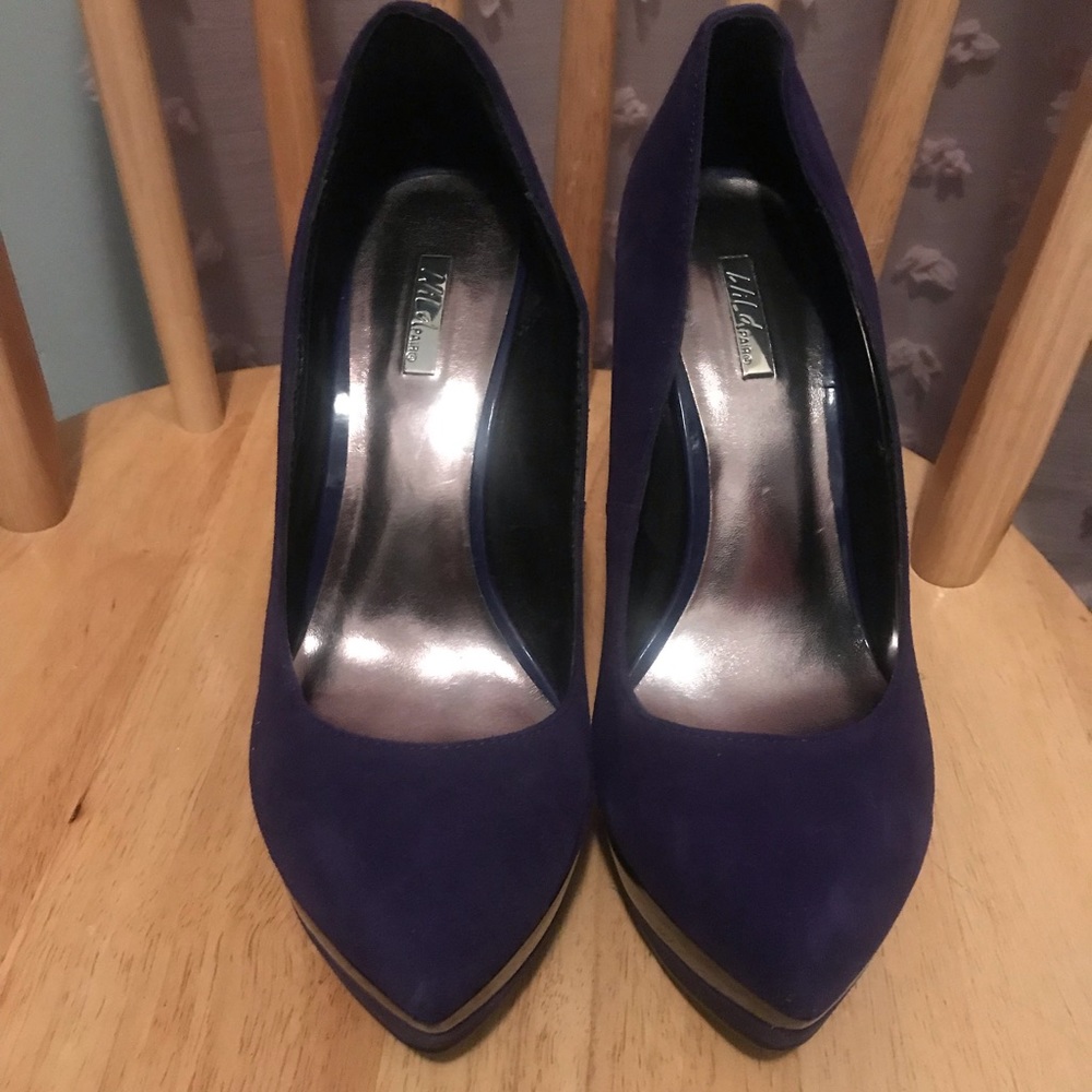 Wild pair- purple and black heels